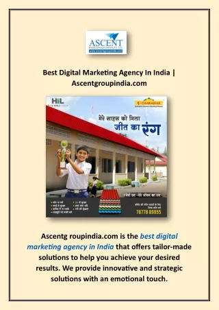 Best Digital Marketing Agency In India | Ascentgroupindia.com