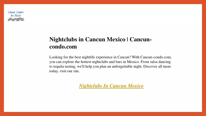 nightclubs in cancun mexico cancun condo