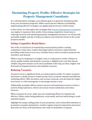 Maximising Property Profits Effective Strategies for Property Management ConsultantsNew Microsoft Word Document