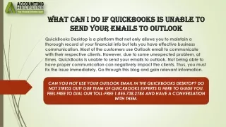 what can i do if quickbooks is unable to send your emails to outlook