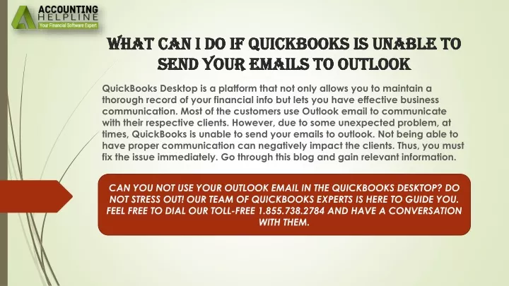what can i do if quickbooks is unable to send your emails to outlook