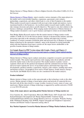 marine internet of things market to observe