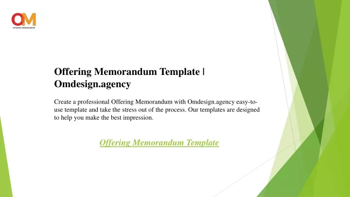offering memorandum template omdesign agency