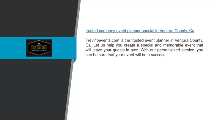 trusted company event planner special in ventura