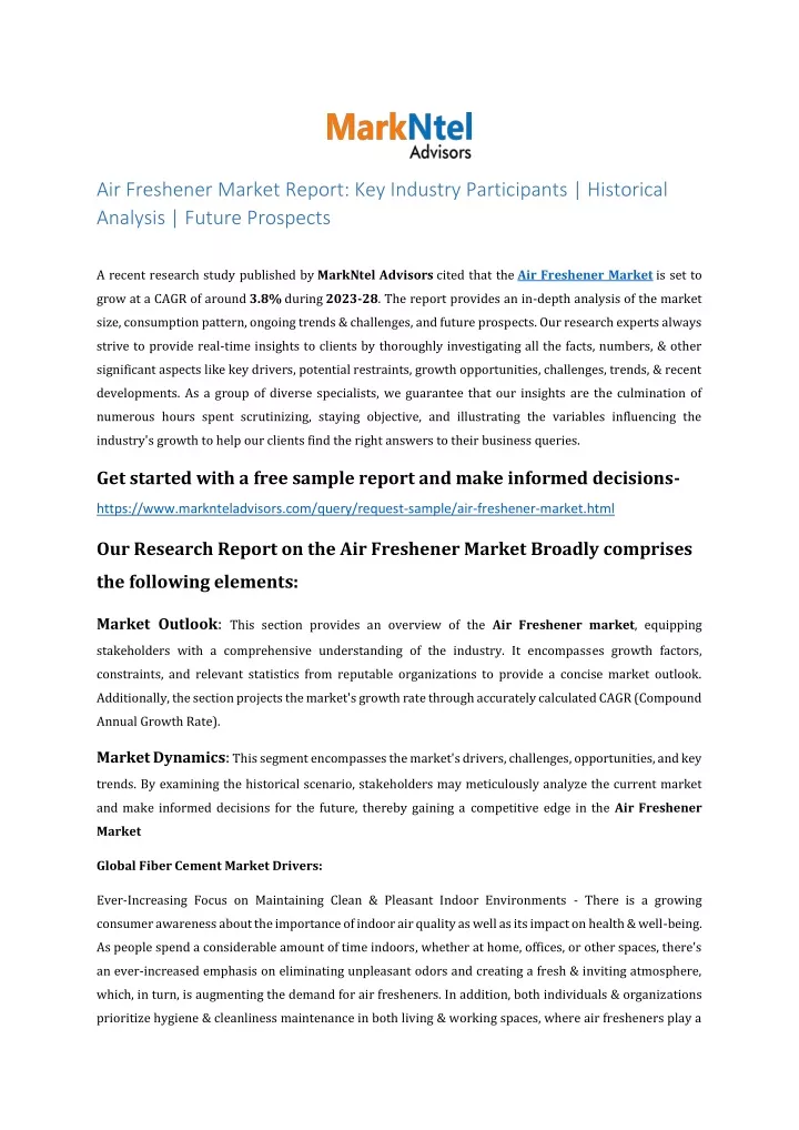 air freshener market report key industry