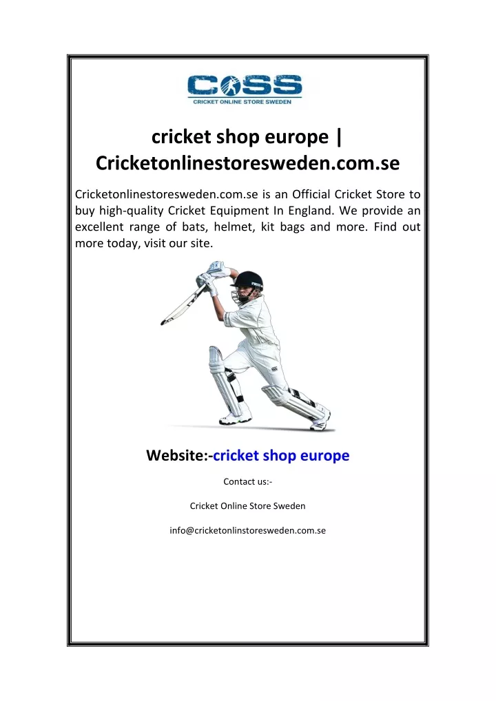 cricket shop europe cricketonlinestoresweden