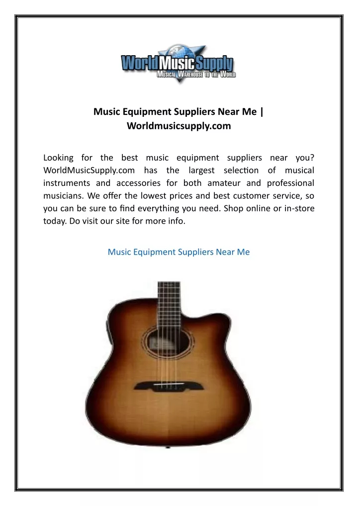 music equipment suppliers near