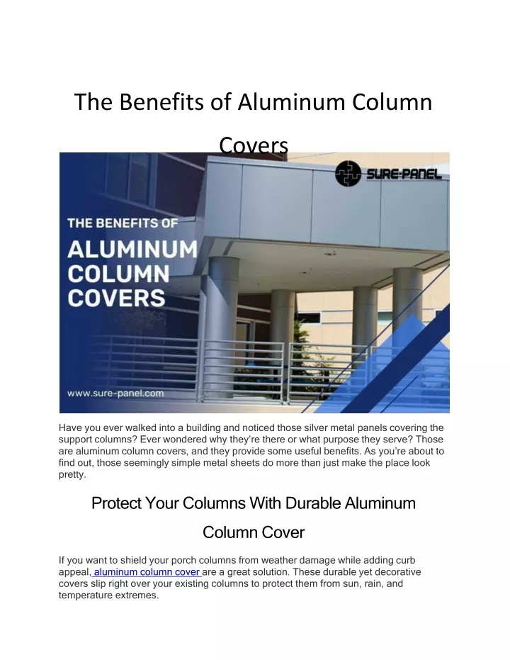 the benefits of aluminum column covers