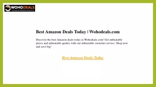 Best Amazon Deals Today  Wohodeals.com