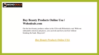 Buy Beauty Products Online Usa  Wohodeals.com