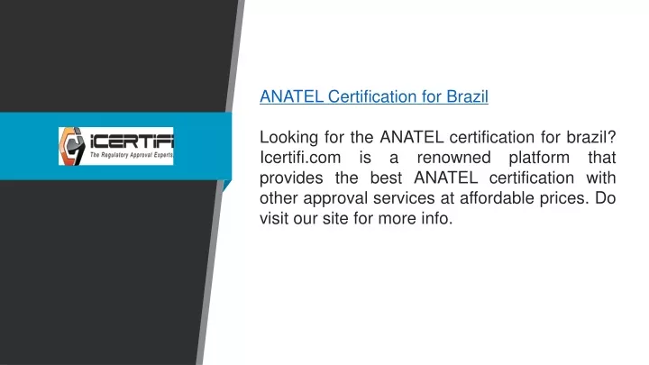 anatel certification for brazil looking