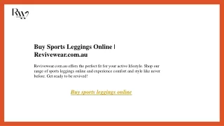 Buy Sports Leggings Online  Revivewear.com.au