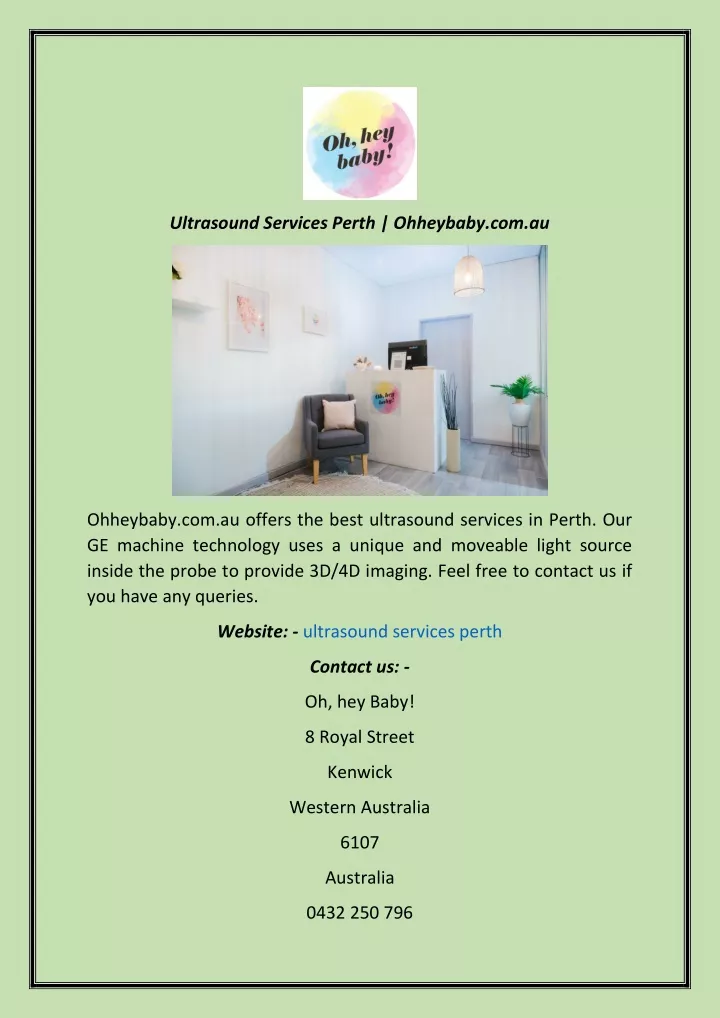 ultrasound services perth ohheybaby com au