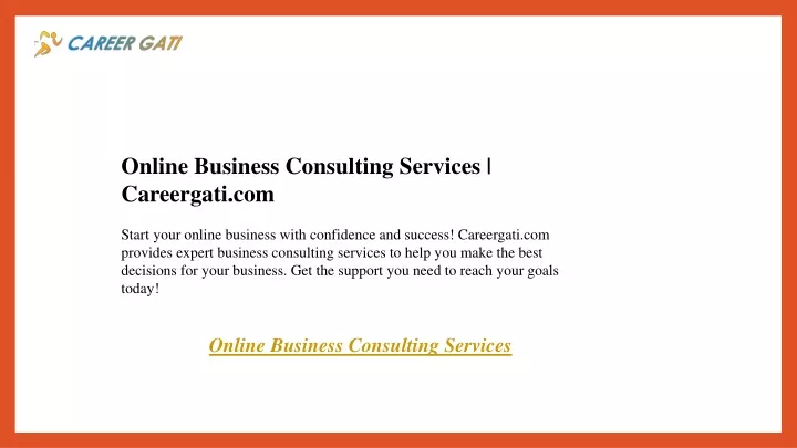 online business consulting services careergati