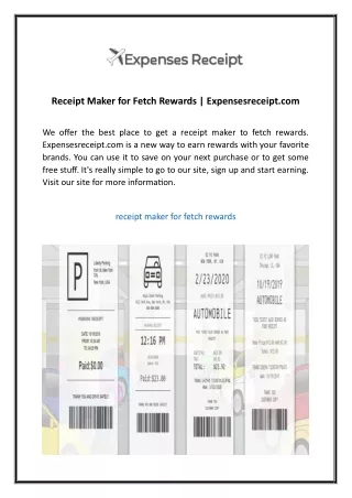 receipt maker for fetch rewards expensesreceipt
