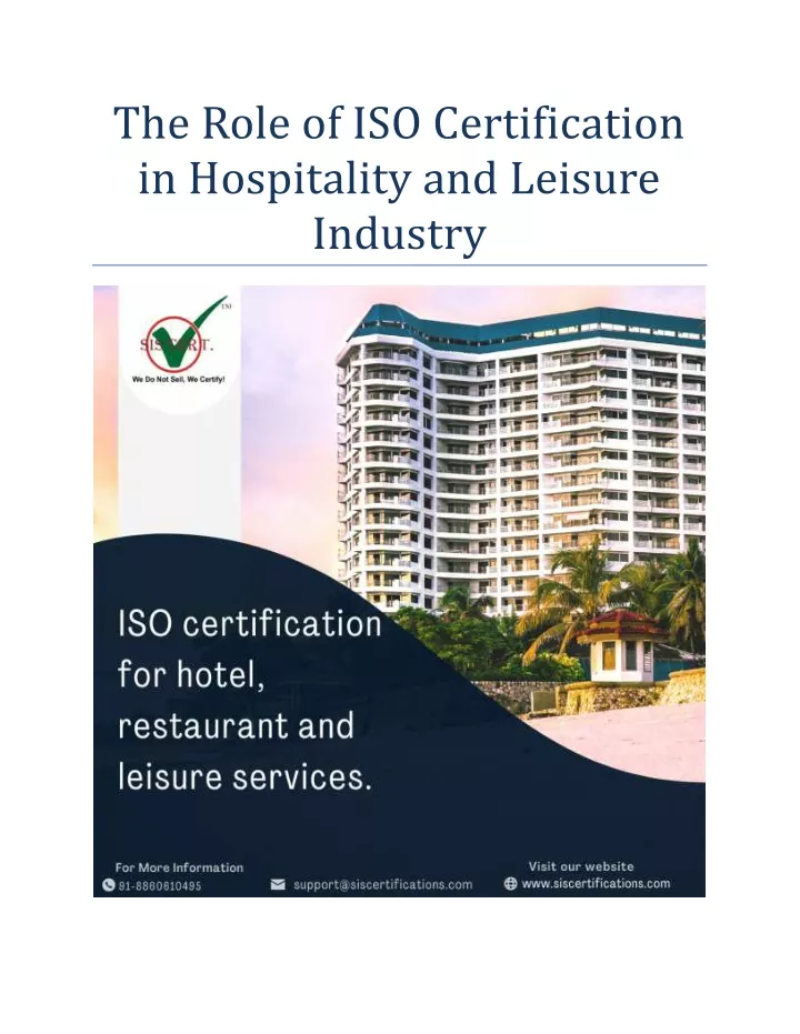 the role of iso certification in hospitality