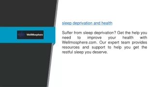 Sleep Deprivation And Health Wellmosphere.com