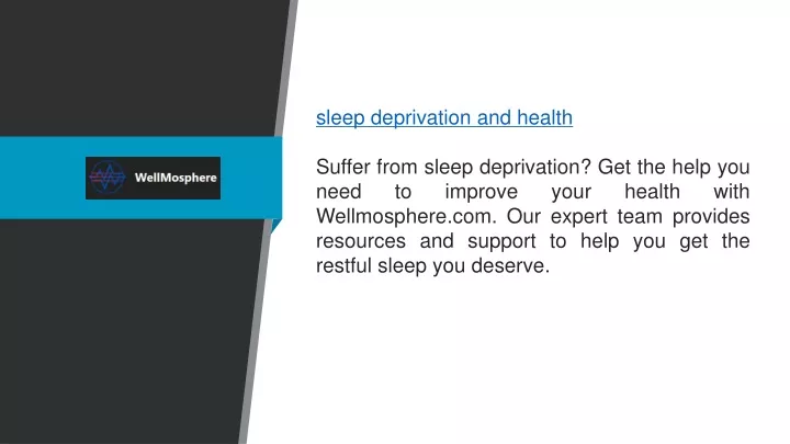 sleep deprivation and health suffer from sleep