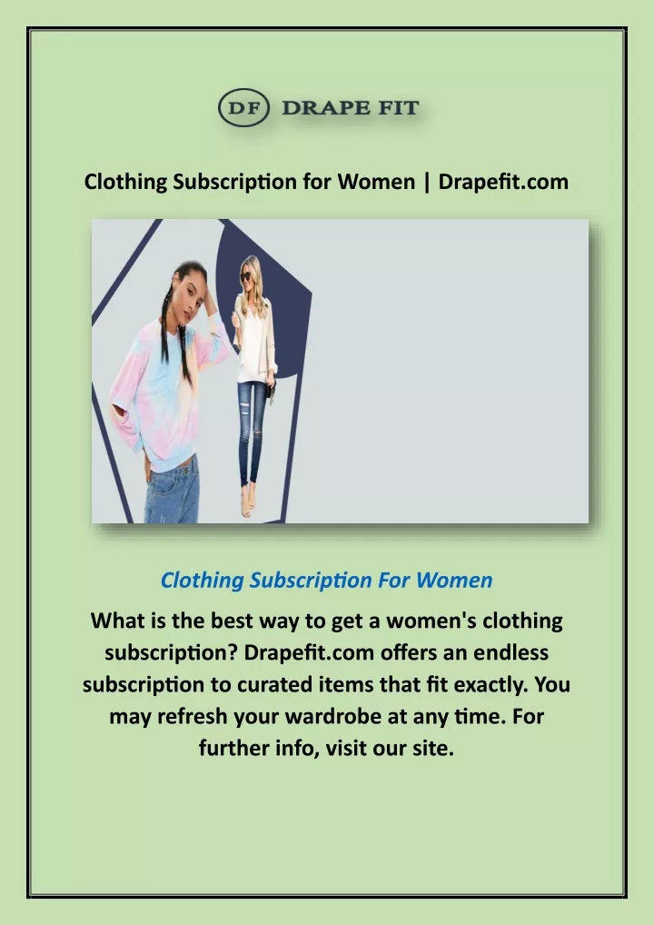clothing subscription for women drapefit com