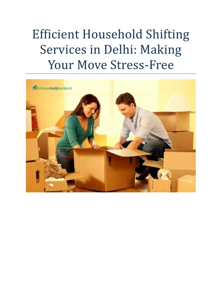 efficient household shifting services in delhi