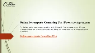 Online Powersports Consulting Usa  Powersportspros.com