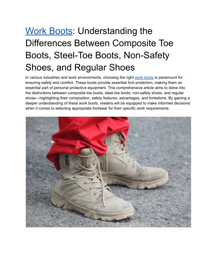 work boots understanding the differences between