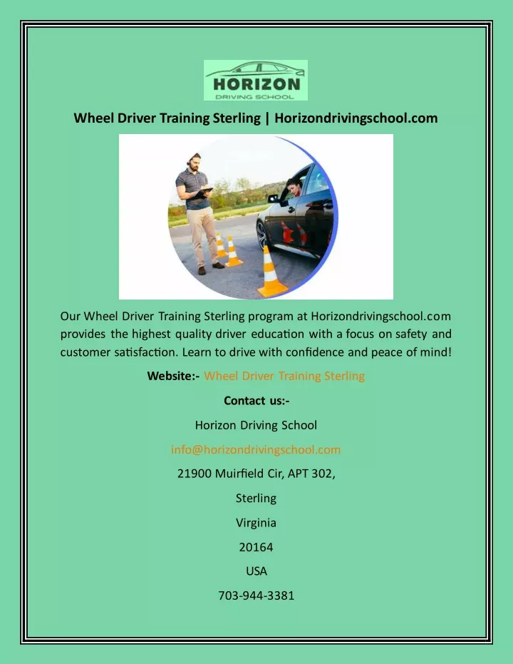 wheel driver training sterling