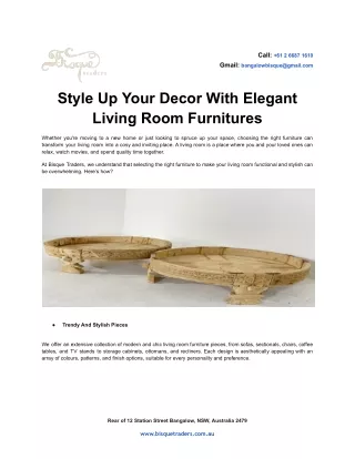 Style Up Your Decor With Elegant Living Room Furnitures