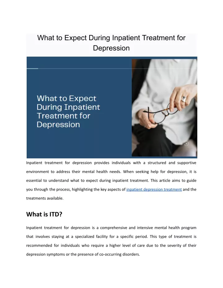 what to expect during inpatient treatment