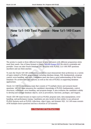 New 1z1-149 Test Practice - New 1z1-149 Exam Labs