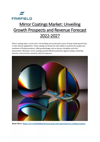 Mirror Coatings Market Unveiling Growth Prospects and Revenue Forecast 2022-2027