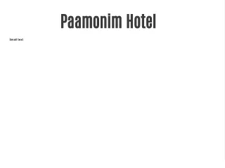 paamonim hotel