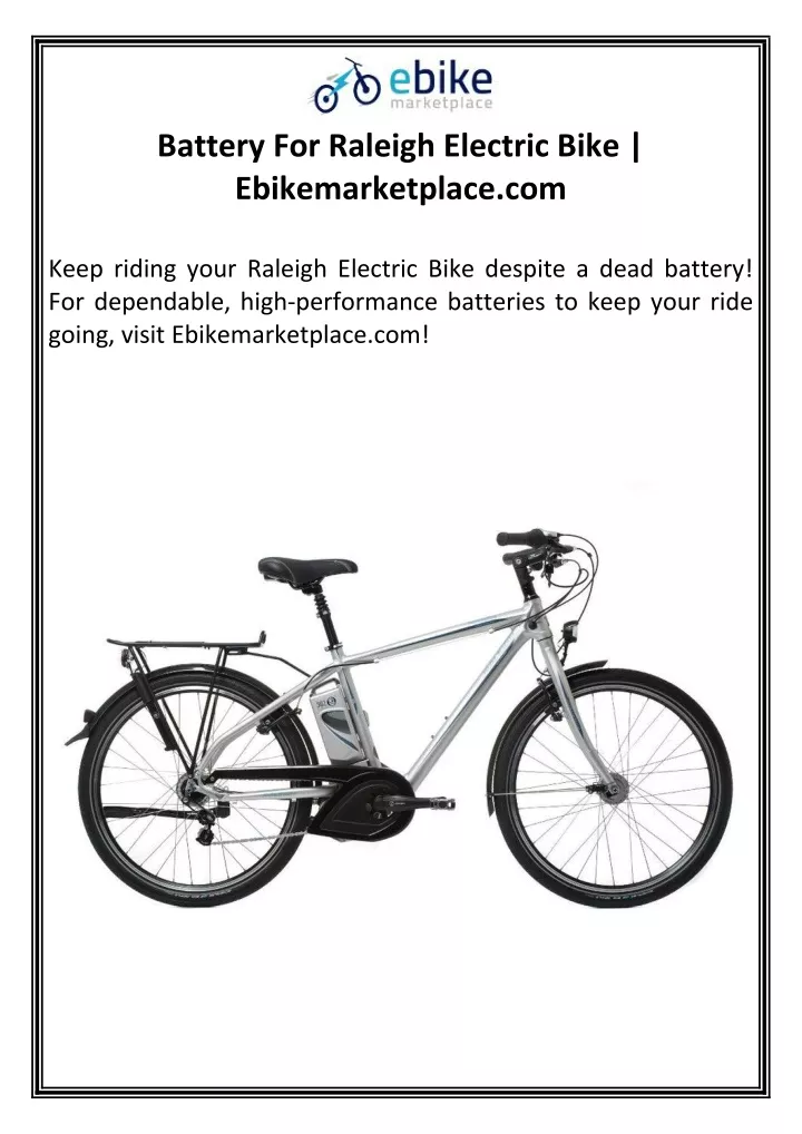 battery for raleigh electric bike