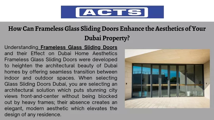 how can frameless glass sliding doors enhance