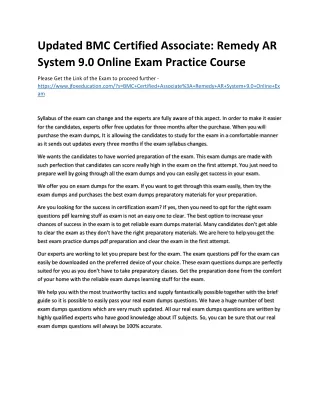 updated bmc certified associate remedy ar system