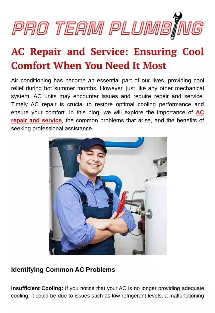 ac repair and service ensuring cool comfort when