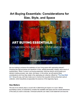 Art Buying Essentials_ Considerations for Size, Style, and Space