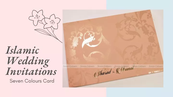 islamic wedding invitations seven colours card