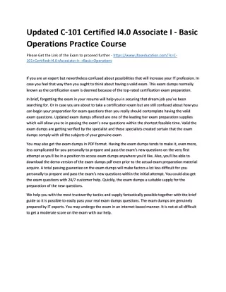 updated c 101 certified i4 0 associate i basic
