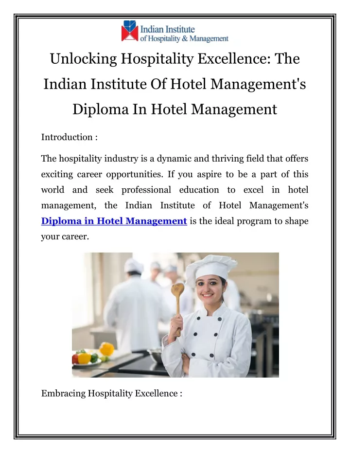 unlocking hospitality excellence the