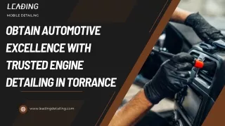 Obtain Automotive Excellence with Trusted Engine Detailing in Torrance