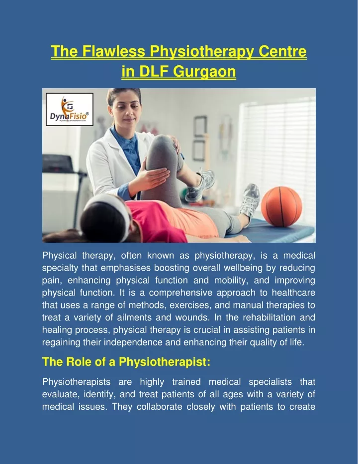 the flawless physiotherapy centre in dlf gurgaon