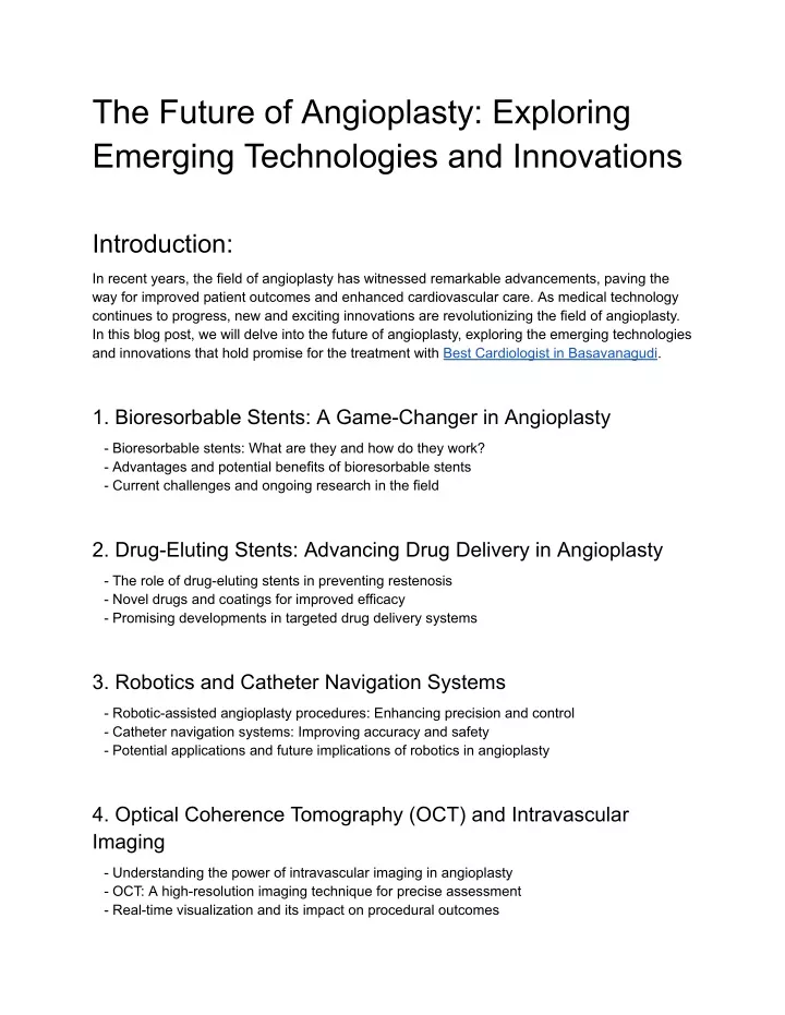 the future of angioplasty exploring emerging