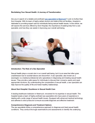 revitalizing your sexual health a journey