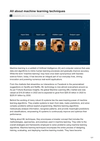 all about machine learning techniques