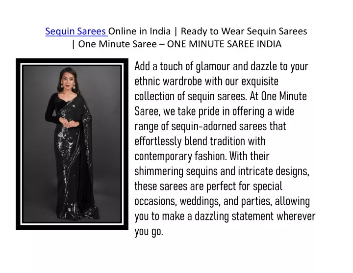 sequin sarees online in india ready to wear