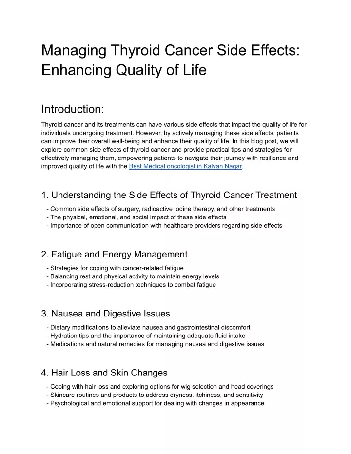 managing thyroid cancer side effects enhancing