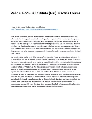 valid garp risk institute gri practice course
