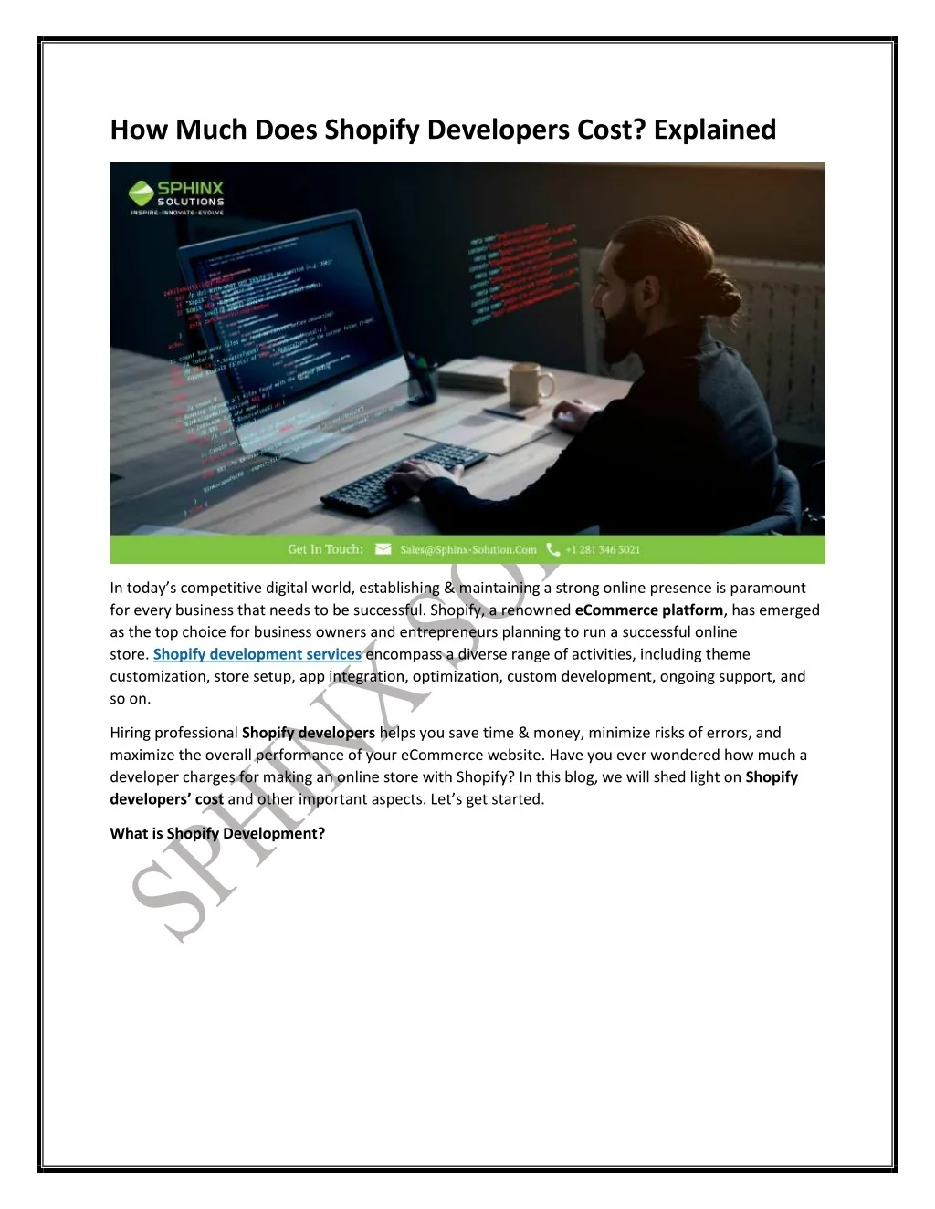 Ppt How Much Does Shopify Developers Cost Explained Powerpoint