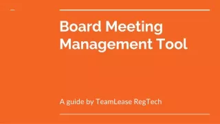 Board Meeting Management Tool